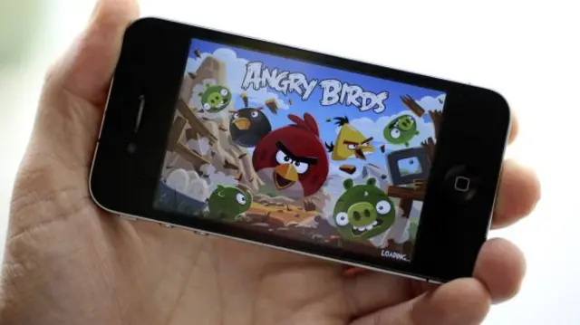 Angry Birds app on a phone