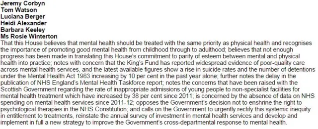 Labour motion