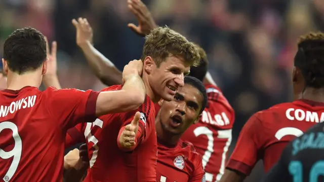 Thomas Muller celebrates a goal