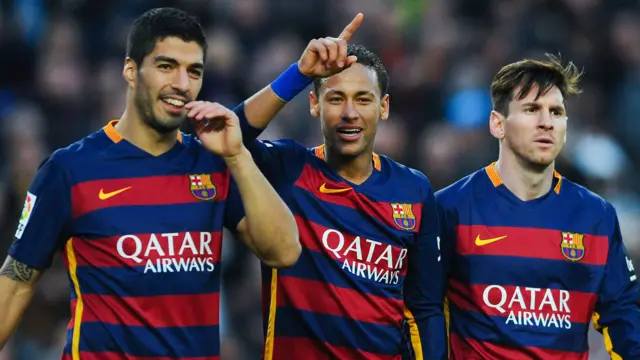 Luis Suarez, Neymar and Lionel Messi