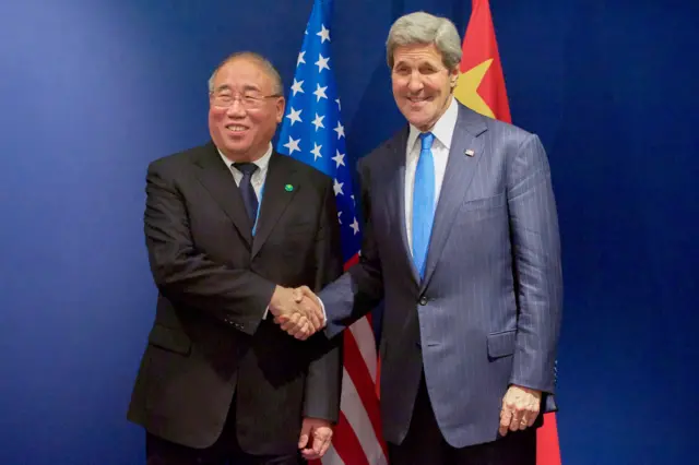 John Kerry with Xie Zhenhua