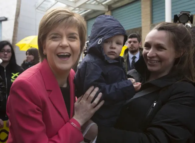 Nicola Sturgeon on the campaign trail in Glasgow