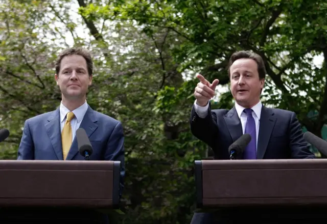 Nick Clegg and David Cameron in 2010