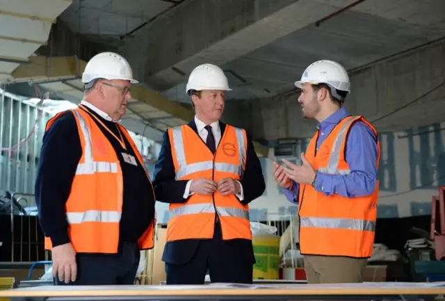 David Cameron at new Sainsbury's HQ