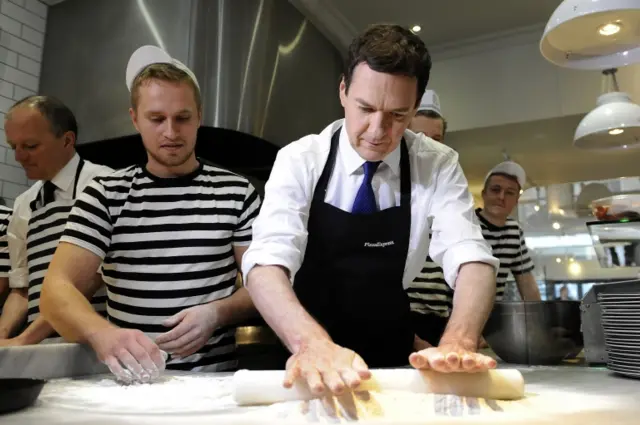 George Osborne making pizza