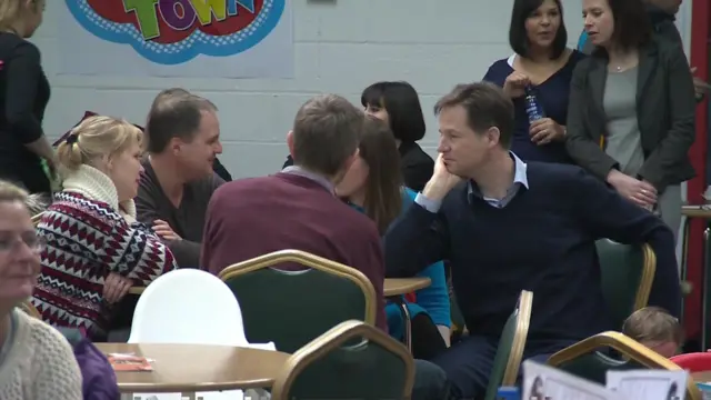 Nick Clegg at a soft play centre in East Dumbartonshire