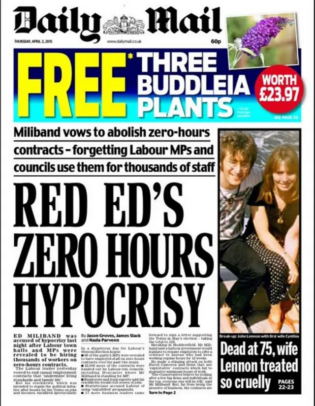 Daily Mail front page