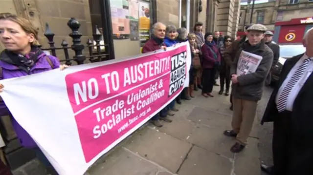 Anti-austerity protest in Huddersfield