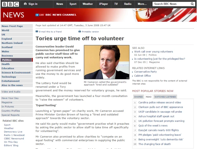 BBC jhomepage