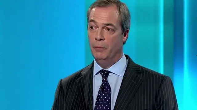 Nigel Farage during the TV debate