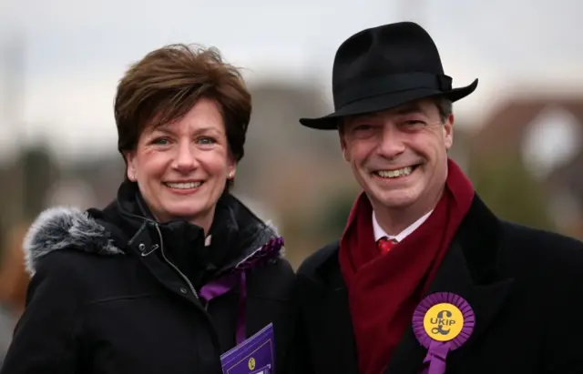 Diane James and Nigel Farge