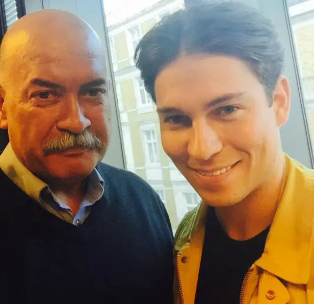 The BBC's John Pienaar with reality TV star Joey Essex - 12 April 2015