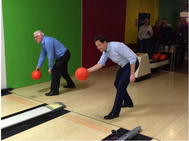 Nick Clegg bowling