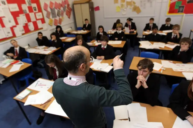 Teacher and pupils