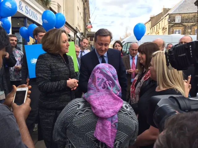 David Cameron meeting voters in Alnwick