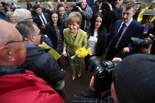 Nicola Sturgeon meeting voters