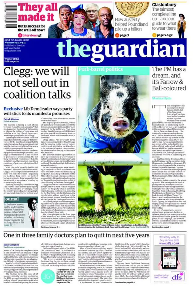 Guardian front page