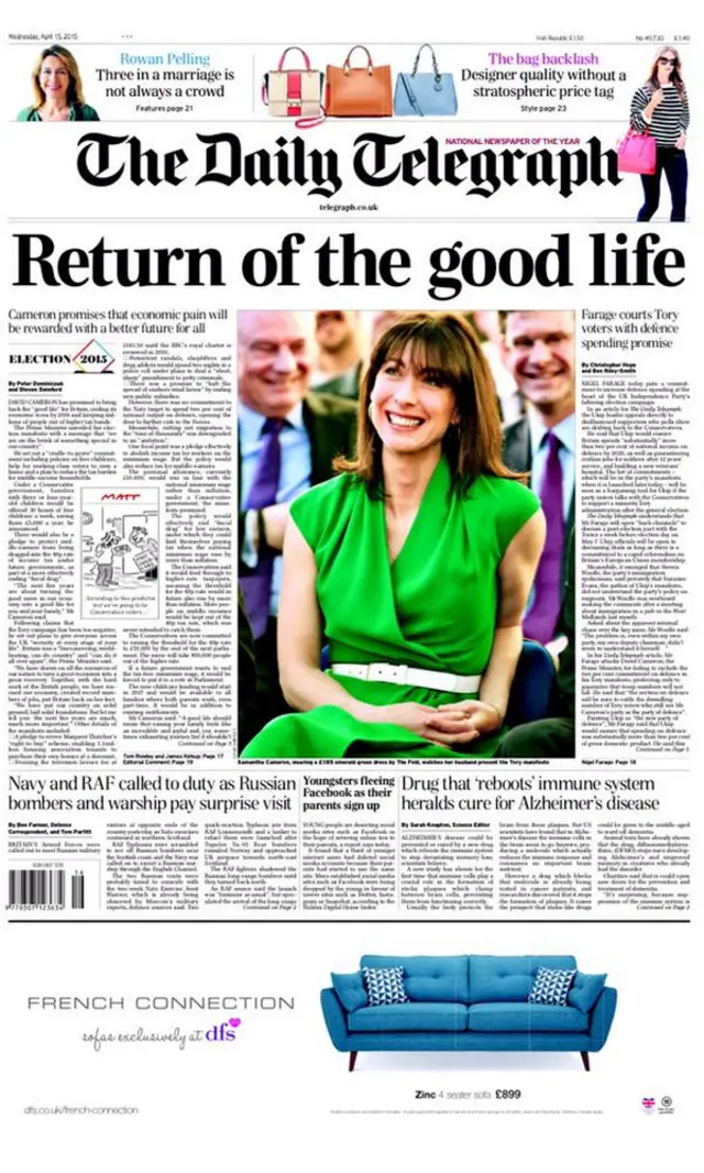 Telegraph front page