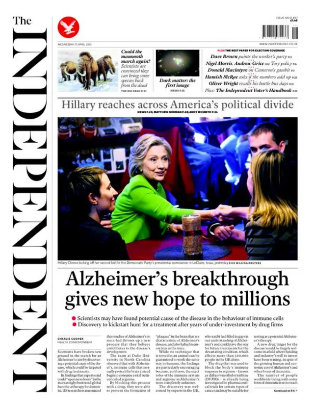 Independent front page