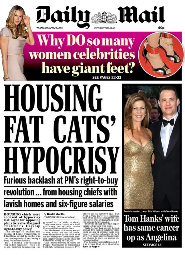 Daily Mail front page