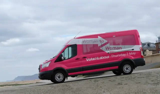 Labour pink bus