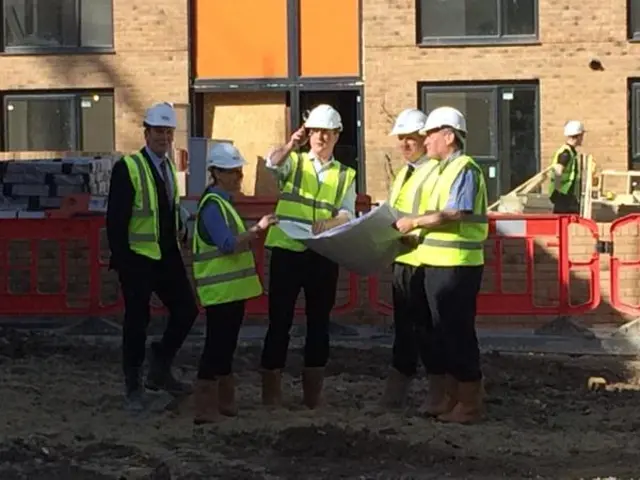 David Cameron visiting a building site