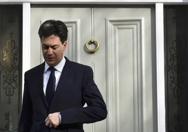 Ed Miliband outside his house