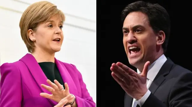 Nicola Sturgeon and Ed Miliband