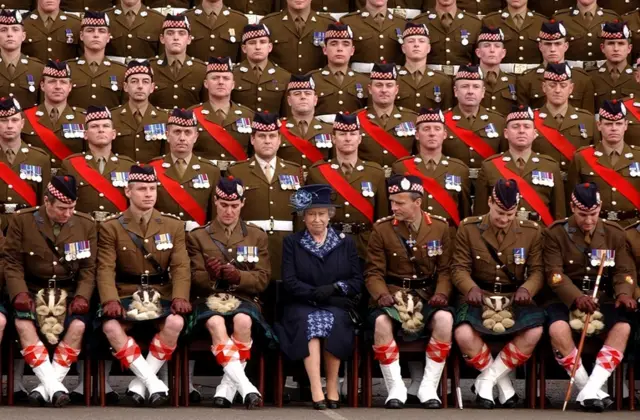 1st Battalion of The Argyll and Sutherland Highlanders with the Queen