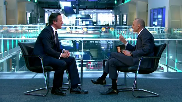 David Cameron and Evan Davis