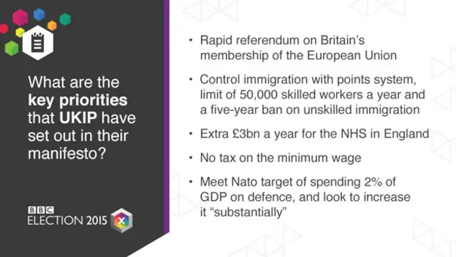 Graphic showing UKIP election priorities