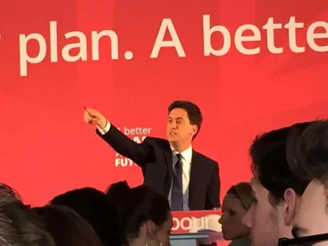 Ed Miliband speaks during the launch of his party's manifesto for young people in Lincoln - 17 April 2015