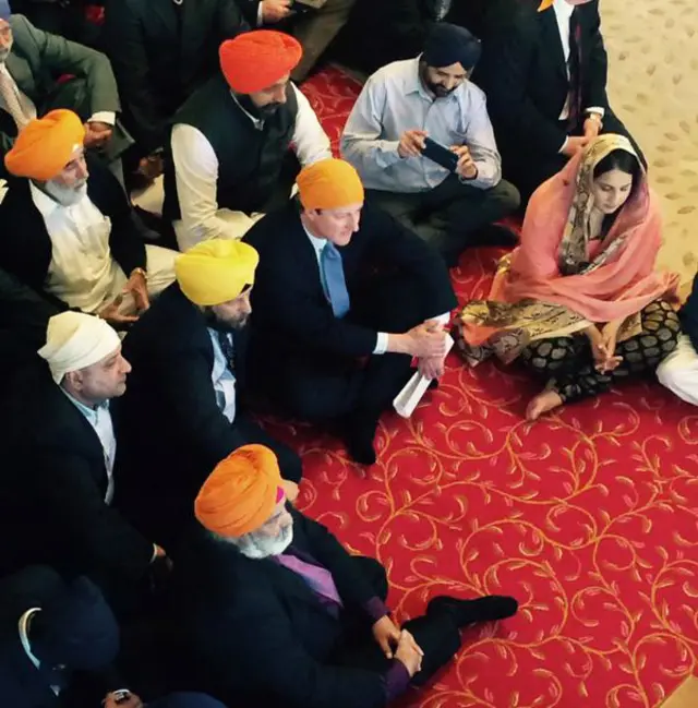 David Cameron at a Sikh temple in Gravesend - 18 April 2015