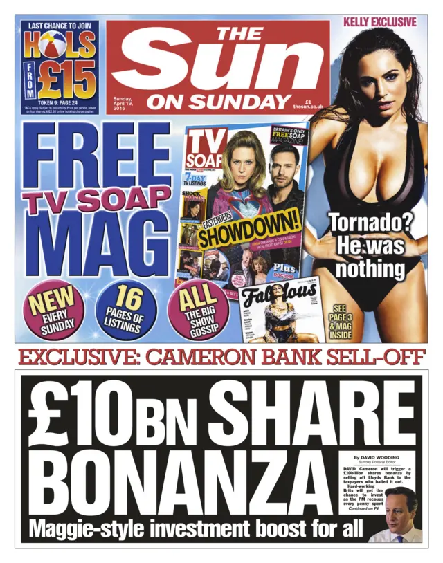 The Sun on Sunday front page