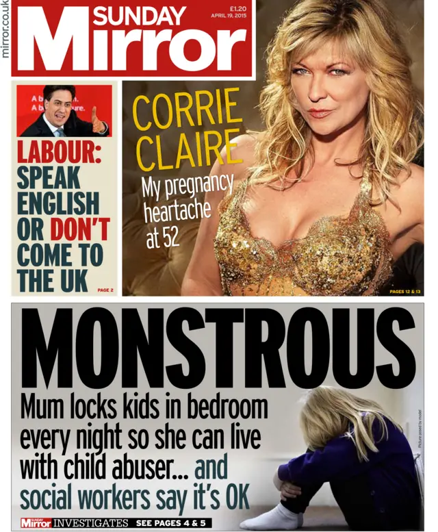 Sunday Mirror front page