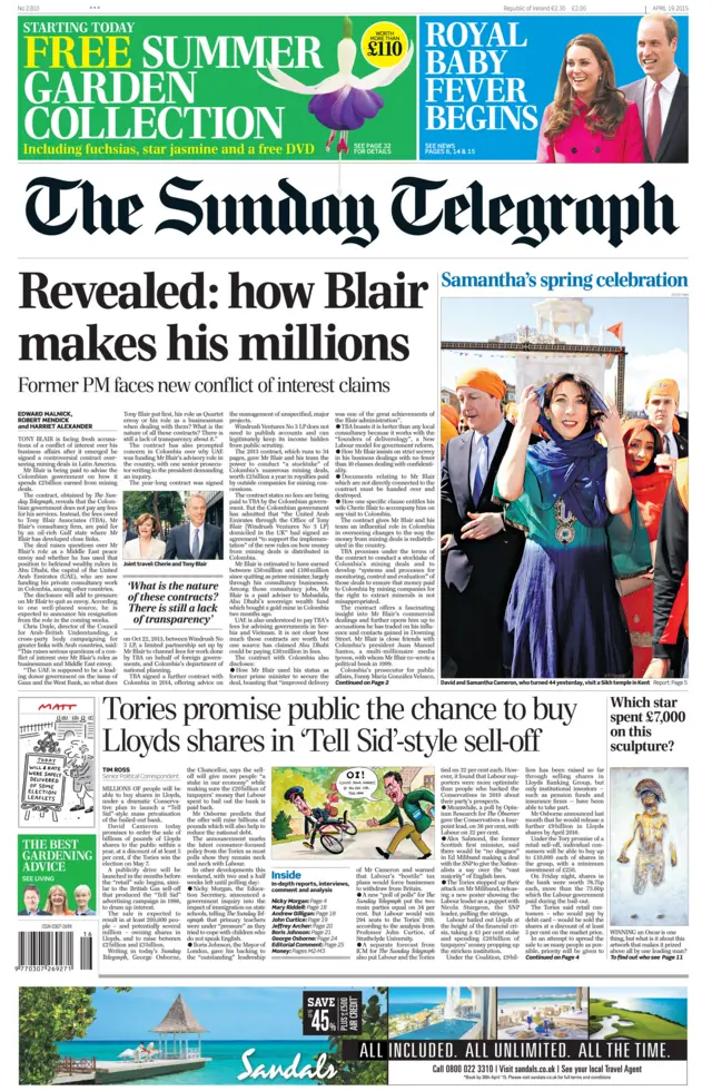 Sunday Telegraph front page