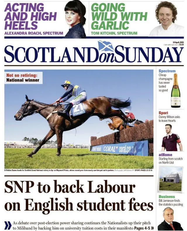 Scotland on Sunday front page