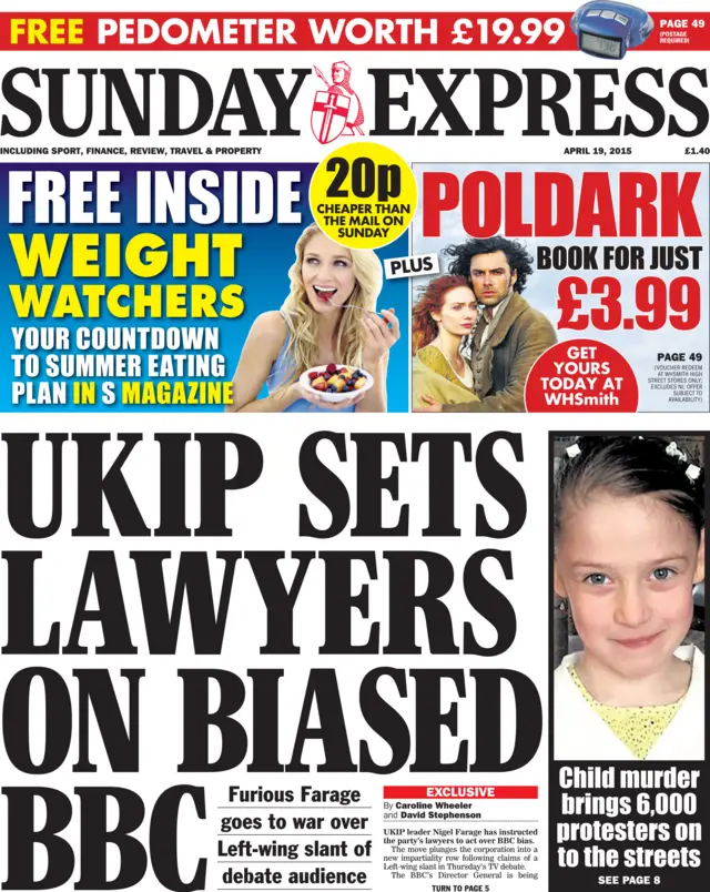 Sunday Express front page