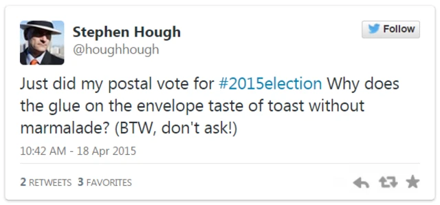 Tweet by Stephen Hough - 18 April 2015