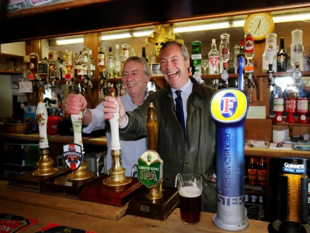 Ukip Leader Nigel Farage canvassing Kent