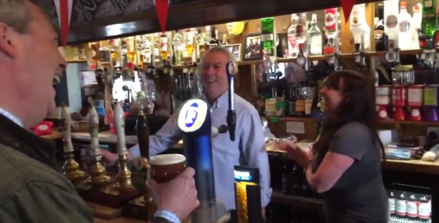 Nigel Farage at a pub in west Kent - 19 April 2015