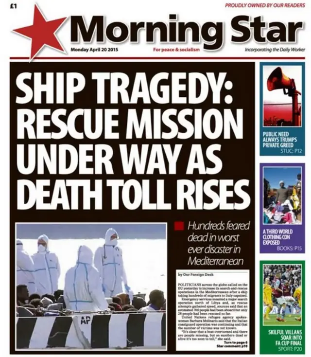 Morning Star front page