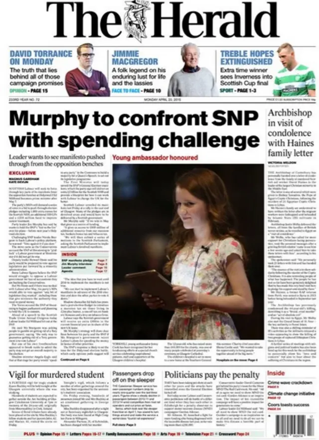 Herald front page