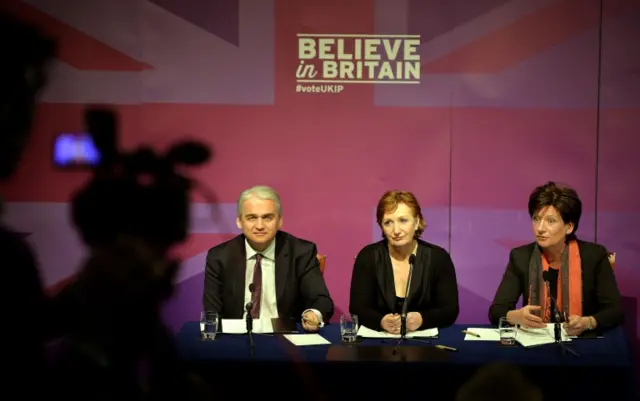 Patrick O'Flynn, Suzanne Evans and Diane James