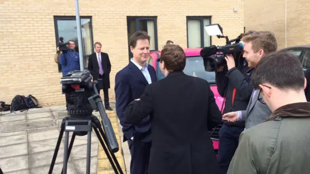 Nick Clegg being questioned