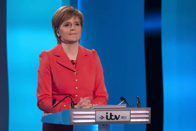 Nicola Sturgeon takes part in the ITV leaders' debate - 2 April 2015