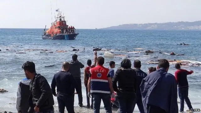 Migrants on the boat that ran aground off Rhodes on Monday