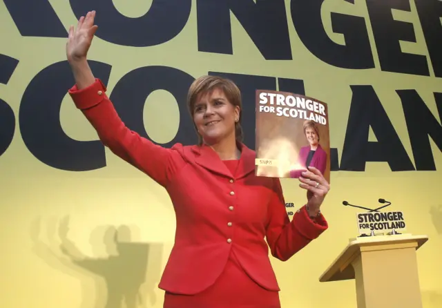 Nicola Sturgeon with manifesto