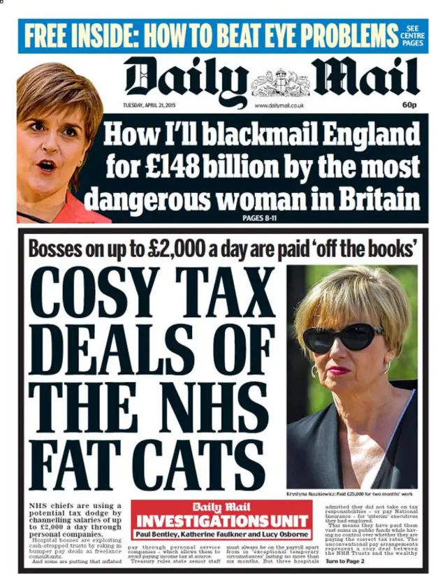 Daily Mail front page