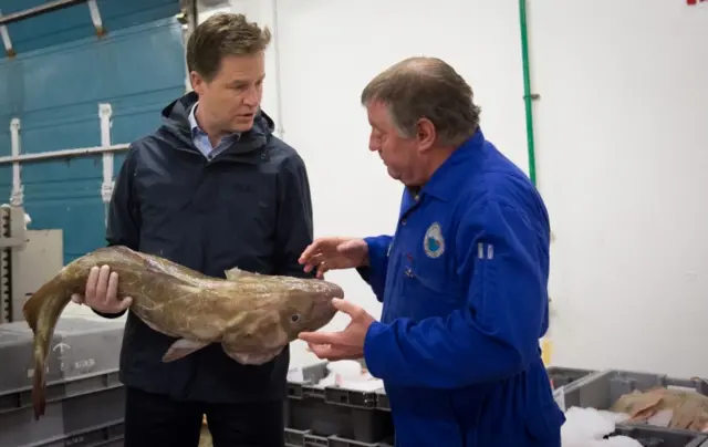 Nick Clegg with a big fish